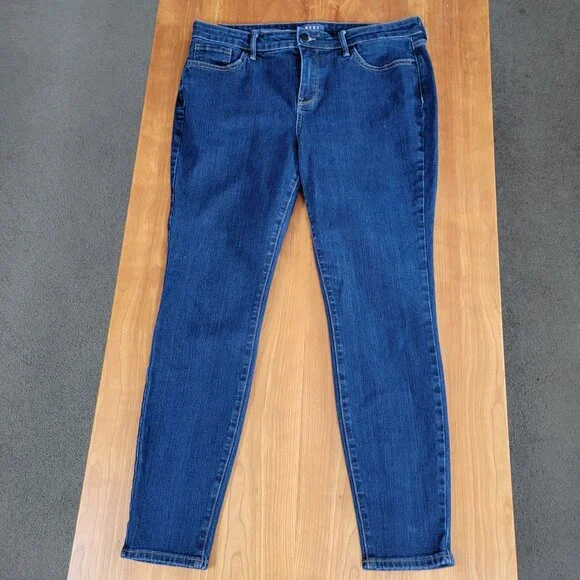 NYDJ Dark Wash 5 Pocket Skinny Stretch Denim Lift x Tuck Jeans - 10 - Picture 5 of 11